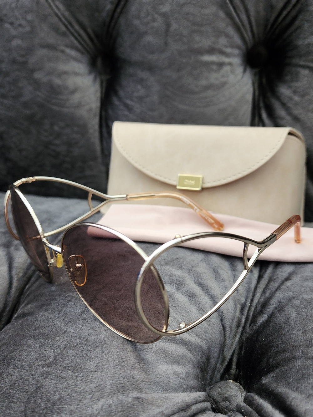 Chloe Round Gradient Pink Sunglasses - Women Accessories